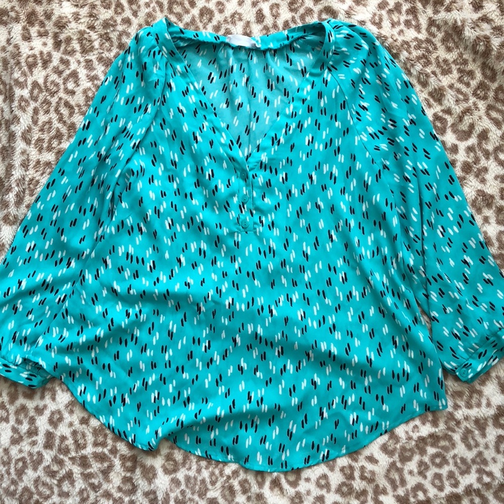 LUSH Turquoise Blouse